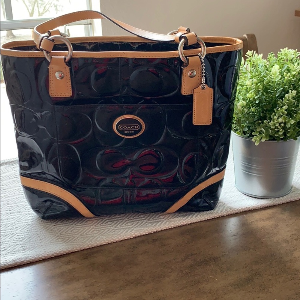 Coach Patent Leather Black Purse